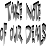 Take Note of Our Deals Clip Art