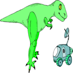 Dinosaur & Space Car Clip Art