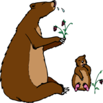 Bear & Cub Eating