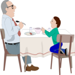 At the Dinner Table Clip Art