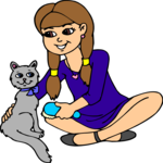 Girl & Cat 1