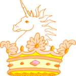 Unicorn & Crown Clip Art