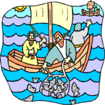 Jesus & Fishing Net Clip Art