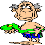 Man with Pool Toy 2 Clip Art