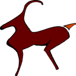 Wooden Goat Leaping Clip Art