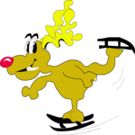 Reindeer Skating 1 Clip Art