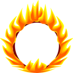 Flaming Hoop Frame Clip Art