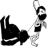 Cave Man Dragging Bear