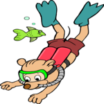 Scuba Diver - Bear Clip Art
