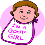Baby in Bib - Girl Clip Art