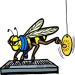 Keyboard Player - Bee Clip Art