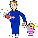 Father & Kids 1 Clip Art