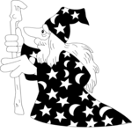 Wizard with Cane Clip Art
