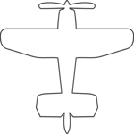 Plane - Outline Clip Art