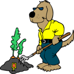 Gardener - Dog Clip Art