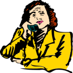 Woman on Phone 2 Clip Art