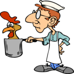 Chef - Chicken in Pot Clip Art