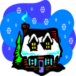 Cabin - Winter 1 Clip Art