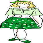 Girl in Dress 19 Clip Art