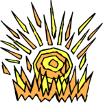 Sun with Fire Clip Art