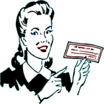 Woman Holding Check