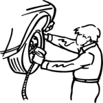 Mechanic Changing Tire Clip Art