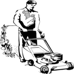 Man with Lawnmower 1