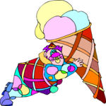 Clown with Ice Cream 3 Clip Art