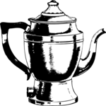 Antique Style Coffee Pot 3 Clip Art