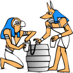 Egyptians with Keg Clip Art