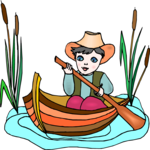 Boy Rowing 2 Clip Art