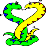 Snakes in Love 2 Clip Art