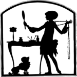 Silhouettes, Girl Playing Dress Up