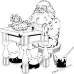 Santa Working Clip Art