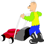 Man with Lawnmower 2