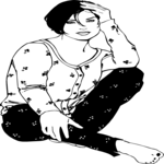 Woman in Pajamas Clip Art