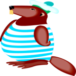 Beaver in Suimsuit