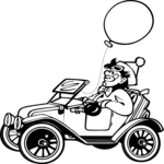 Clown in Car 1 Clip Art