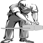 Man with Saw Clip Art