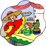 Serving Mexican Food Clip Art