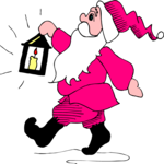 Santa & Lantern Clip Art