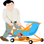 Father & Stroller Clip Art