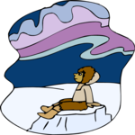 Eskimo on Iceberg Clip Art