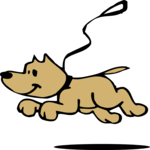 Dog on Leash 2 Clip Art