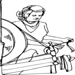 Woman at Spinning Wheel