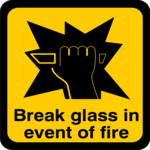 Break Glass in Fire Clip Art