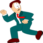 Man in Suit Running
