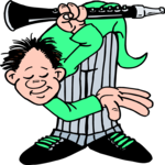 Clarinetist - Bowing Clip Art