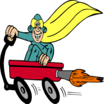 Super Hero in Wagon