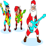 Santa with Band Clip Art